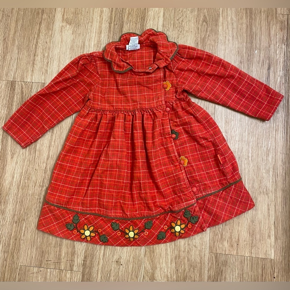 Le Top Red Checkered Kids Costume Dress